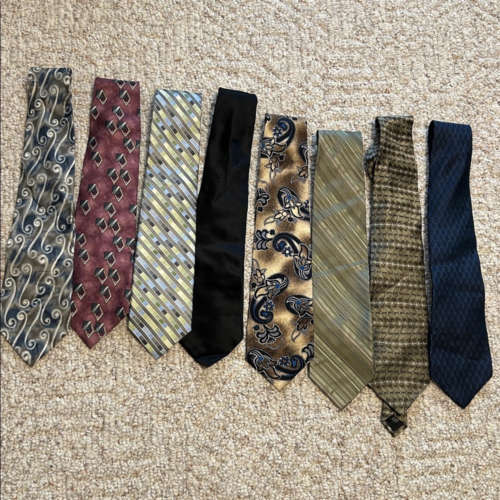 Men’s Tie Bundle – 8‑Piece Assorted Set (Stafford, Pierre Cardin, Arrow & More),